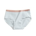 thumbnail image 1 of Rohuuque Teen Girls Pure Cotton Underwear Briefs Breathable Mid Waist Underpants Cute Panties M Light Blue, 1 of 3