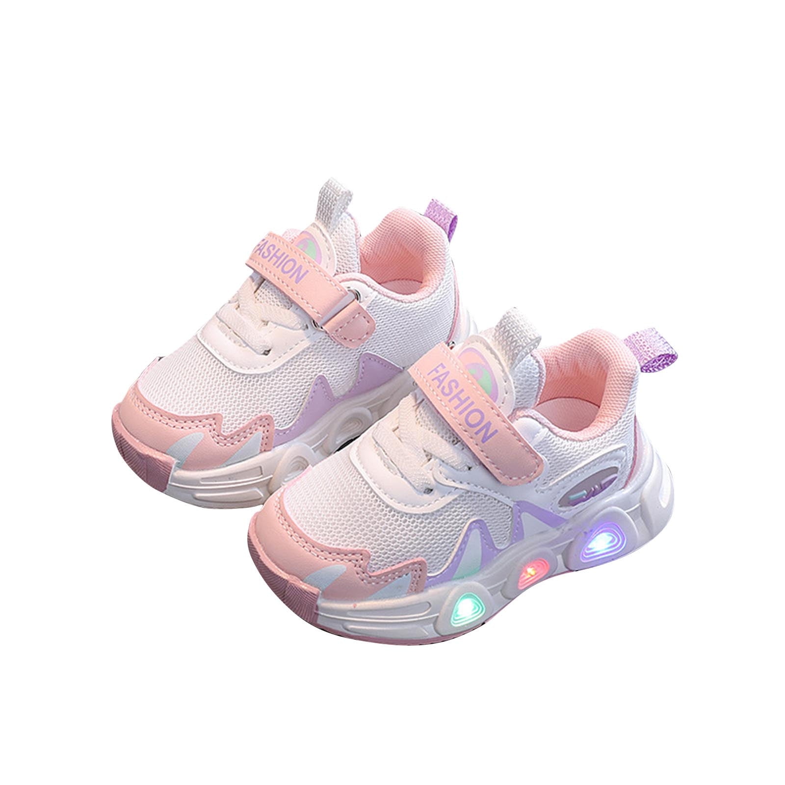 Gpaecead Toddler Boys Girls Light Up Shoes, Lightweight Breathable Anti-Slip, Led Flashing Sport Sneakers for Toddler/Little Kids 4 Years Pink