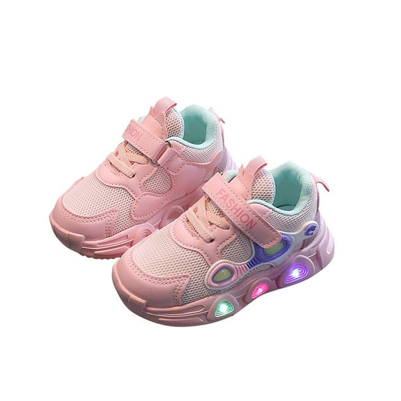 Gpaecead Toddler Boys Girls Light Up Shoes, Lightweight Breathable Anti-Slip, Led Flashing Sport Sneakers for Toddler/Little Kids 6 Years Pink