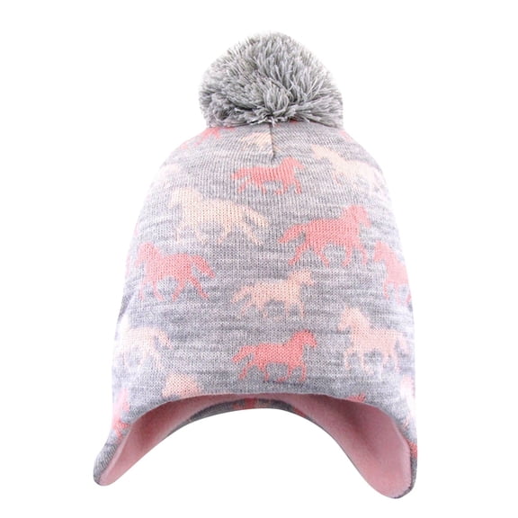 Lovskoo Toddler Girls Boys, Baby Hats Winter Warm Knitted Thermal with Fleece Lining, Kids Winter Hat 8 Years Pink