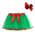 thumbnail image 1 of Rohuuque Toddler Girls Layered Princess Skirt Party Dance Multi-color Skirts With Bow Headband 4 Years Green, 1 of 9