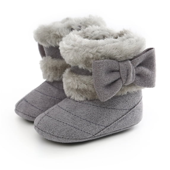 Gpaecead Toddler High Top Shoes for Girls Boys Fuzzy Kids Shoes Warm Home Indoor Shoes Cozy Winter Slipper Sneakers Fleece Rubber Sole Outdoor Walking Shoes 9-12 Months Gray
