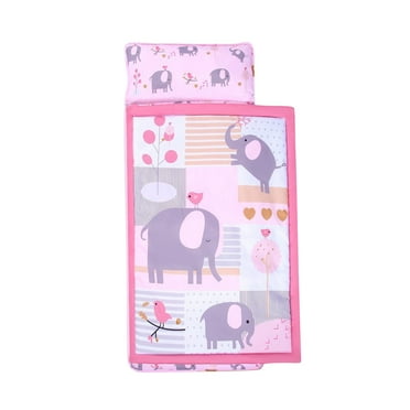 YanQiao Toddler Nap Mat, Rollup Design Kid Sleeping Mat with Removable Pillow Blanket, Toddler Sleeping Bag for Preschool Free Size Pink