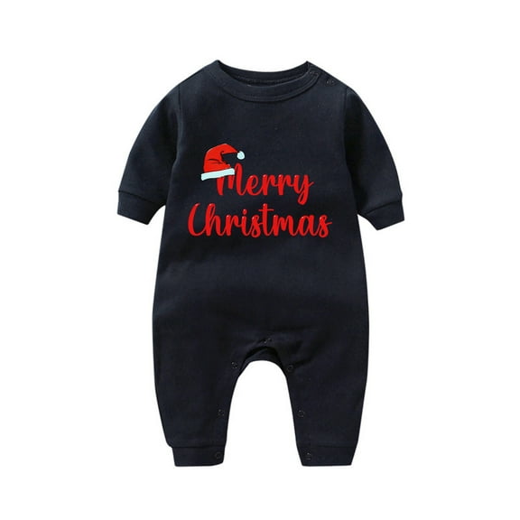 Rohuuque Unisex Baby Long Sleeve Baby Christmas Bodysuit Boy Girl Jumpsuit Newborn Outfits 9 Months Black