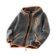 thumbnail image 1 of Rohuuque Unisex Boy's Girls Double-Sided Sweatshirt Jacket,Winter Warm Zip Up Coats Kid's Hoodie Outerwear 12 Years Gray, 1 of 8