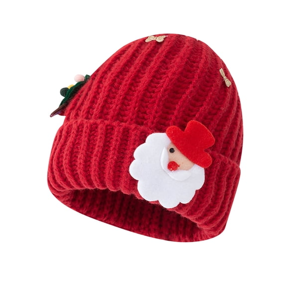 Rohuuque Unisex Christmas Beanie for Women Men Cute Fashionable Knit Beanies Winter Hats Free Size Red