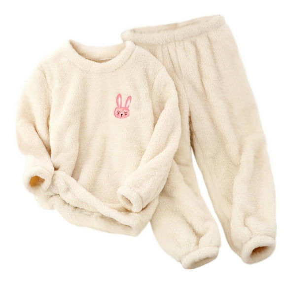 Rohuuque Unisex Toddler Baby Spring Fall Clothes Long Sleeve Sweatshirt Tops Long Pants Two Piece Solid Color Outfit 3 Years Beige