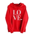 thumbnail image 1 of Gpaecead Valentine's Day Hoodies for Women - Round Neck Long Sleeve Shirts with Heart & Love Designs Sweatshirt 2XL Red, 1 of 5