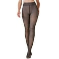 thumbnail image 1 of Gpaecead Warmth Women Fleece Lined Tights Translucent High Waist Thermal Pantyhose Thick Sheer Legging Free Size Black, 1 of 7