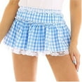 thumbnail image 1 of Gpaecead Women Lace Mini Skirts Lace Slip Skirt Pleated Ruffle Lace Tiered Short Skirts Underskirt S Blue, 1 of 1