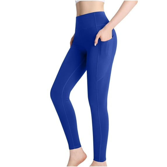YanQiao Women's Activewear: Yoga Pants for Women with Pockets & Leggings for Fitness, Running, and Workout S Blue