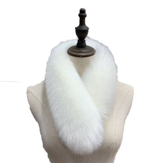 Gpaecead Women's Faux Fur Collar Scarf Wrap Cold Winter Warmer Free Size White