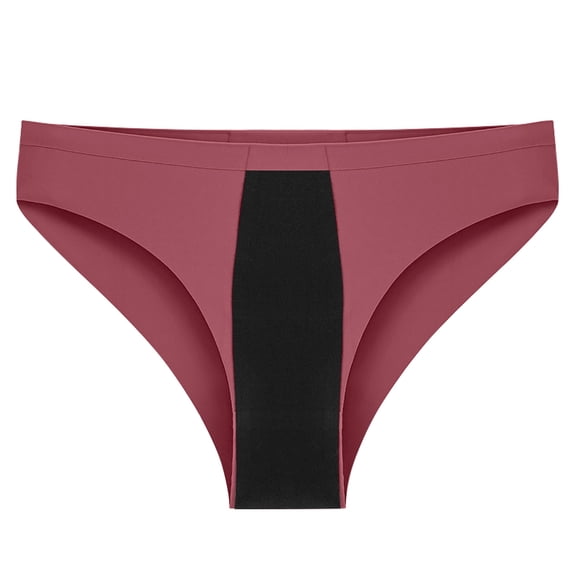 Gpaecead Women's Period Underwear, Middle Waisted Cotton Panties LeakProof Menstrual Comfortable Underwear 2XL Wine