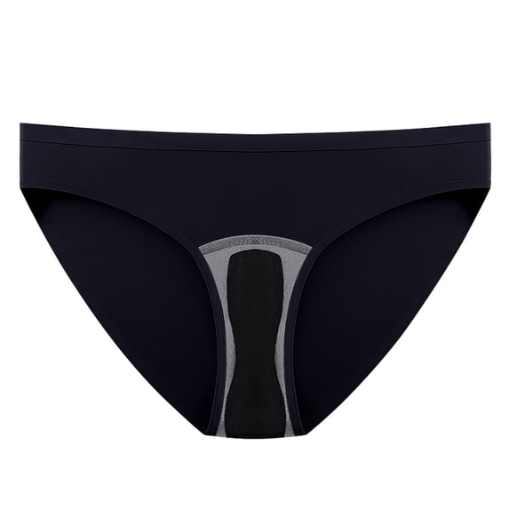 Gpaecead Women's Period Underwear, Middle Waisted Cotton Panties LeakProof Menstrual Comfortable Underwear 3XL Black