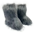 thumbnail image 1 of Gpaecead Women's Winter Boots Fur Snow Boots Ankle Boots Fuzzy Warm Platform Short Boots for Women Slip-on Boots 42 Dark Gray, 1 of 2
