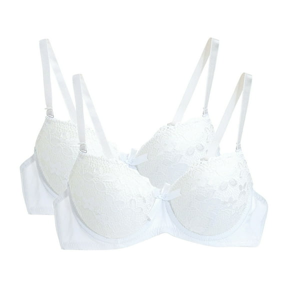 Gpaecead Womens Bra Oversized Seamless Bra Sexy Lace Oversized Bras Lace Bralette Everyday Bra Large Chest Adjustable Shoulder Straps 3pc M White