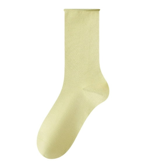 Rohuuque Womens Crew Socks Combed Cotton Casual Athletic Mid-calf Socks for Women Free Size Green