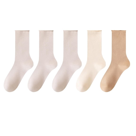 Lovskoo Womens Crew Socks Combed Cotton Casual Athletic Mid-calf Socks for Women Free Size Multicolor