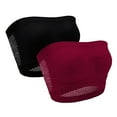 thumbnail image 1 of Gpaecead Womens Strapless Bandeau Bra Non Slip Bras Push Up Wireless Padded Bras Supportive Seamless Bra Comfortable Tube Bra 2pc 6XL Wine, 1 of 5