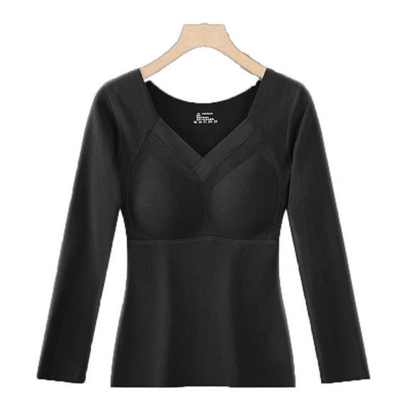 Gpaecead Womens Thermal Underwear Womens Winter Self-heating Lace Warm Underwear Thermal Wear for Women M Black