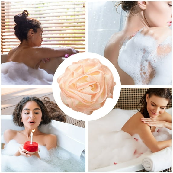 YanYan Bath Sponge, Soft Textured Cleaning , Luxurious Lathering Experience, Eye-Catching Design, Convenient Hanging Loop, Daily Bathing Routine, Ideal for Sensitive Dermis