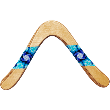 Yanaki Wooden Boomerang - The classic boomerang airfoils with updated fractal art