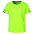 thumbnail image 1 of Yanarno Boys Short Sleeve Sun Protection Swim Shirts Rash Guard Swimwear Quick Dry Lightweight Fluorescent Green 150, 1 of 4
