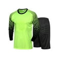thumbnail image 1 of Yanarno Kids Boys Football Goalkeeper Uniform Soccer Jersey Goalie Padded Long Sleeve Shirts with Fluorescent Green XS, 1 of 5