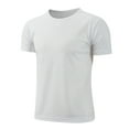 thumbnail image 1 of Yanarno Kids Boys Sports Tee Shirts Quick Dry Moisture Wicking Athletic Top Workout Running Short White M, 1 of 2
