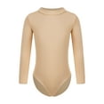 thumbnail image 1 of Yanarno Kids Girls Gymnastics Leotards Fleece Lined Long Sleeve Bodysuit Round Neck Ballet Dance Mock Neck 140, 1 of 7