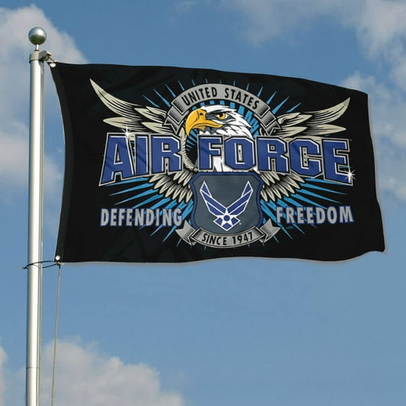 Yanbooch Air Force Defending freedom Flag banner with Grommets Man cave Decor 3x5Feet
