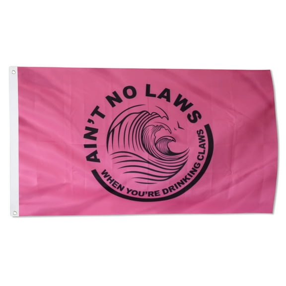 Yanbooch Dimike White Claw Flag Pink Ain't No Law Flags Banner Home Yard Garden Decor 3x5Feet