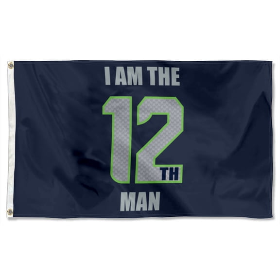 Yanbooch I Am The 12TH Man blue Flags Banner Home Yard Garden Decor 3x5Feet