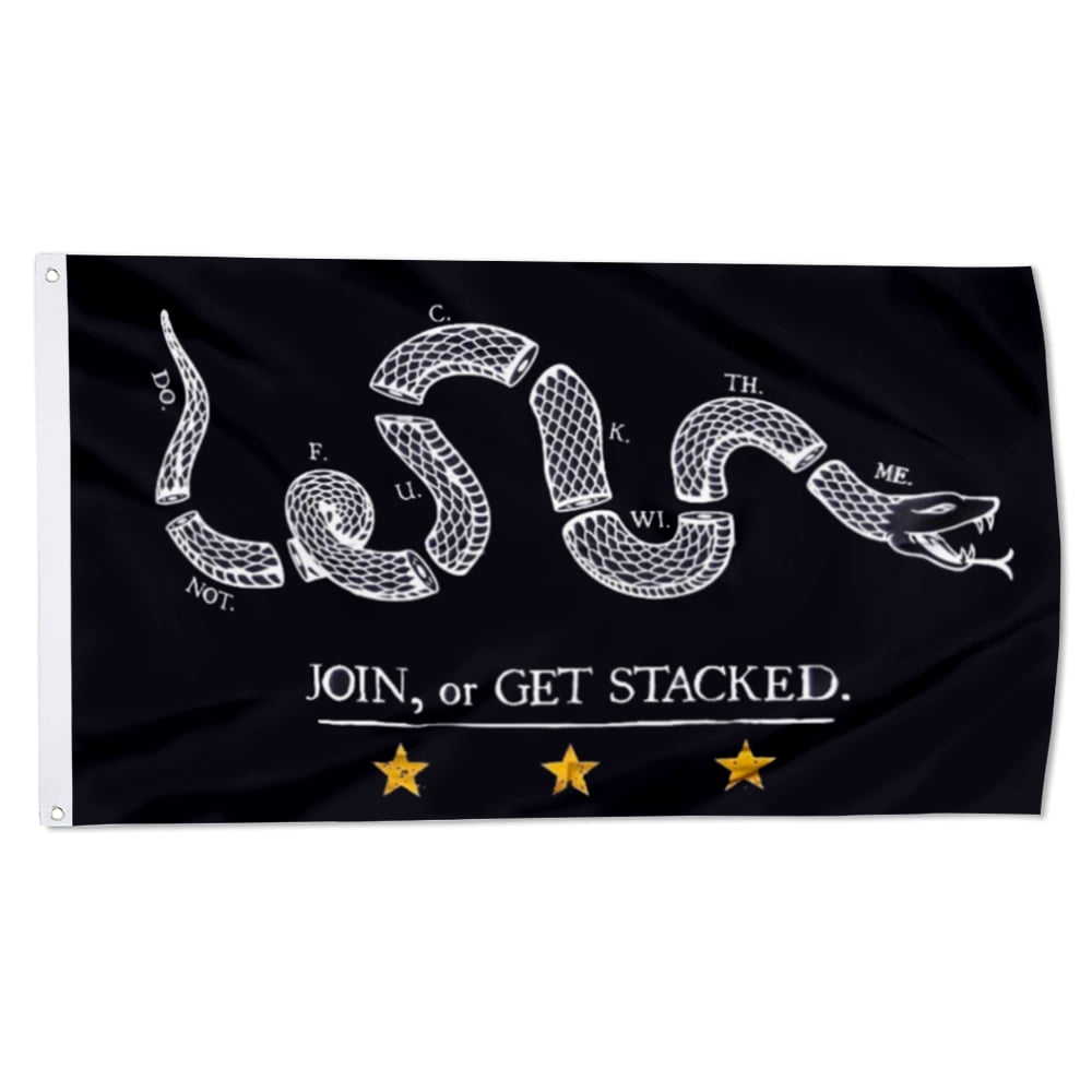 Yanbooch JOIN or GET STACKED FLAG banner with Grommets Man cave Decor ...