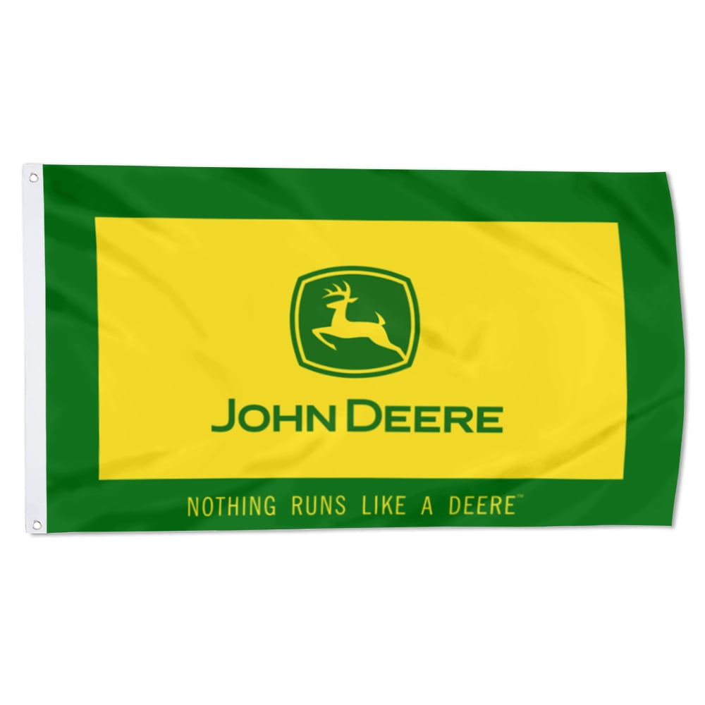 Yanbooch John Deere Flag Nothing Runs Like a Deere Flags banner with Grommets Man cave Decor 3x5Feet