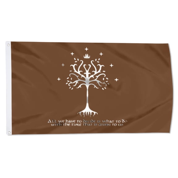 Yanbooch LOTR Gondor Tree Grey flag  banner with Grommets Man cave Decor 3x5Feet