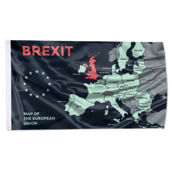 Yanbooch Map Of European Union Brexit Flag banner with Grommets Man cave Decor 3x5Feet