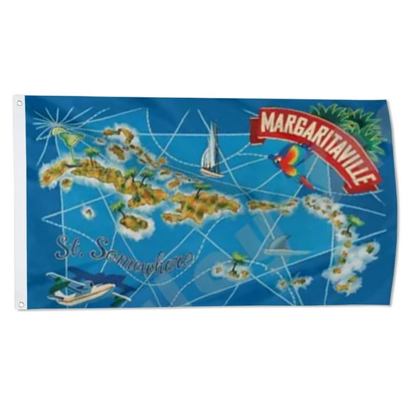 Yanbooch Margaritaville flag St. Somewhere Map Tropical Jimmy Buffet flags banner Man cave Decor 3x5Feet