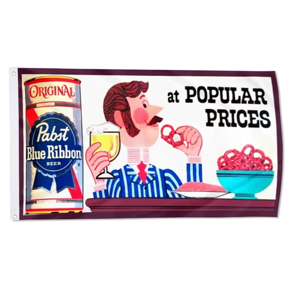 Yanbooch PABST BLUE RIBBON BEER OLD TIME FLAVOR Flags Banner Home Yard Garden Decor 3x5Feet