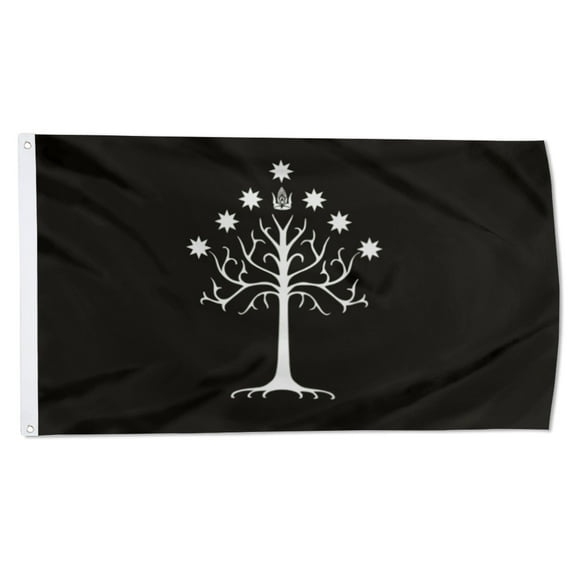 Yanbooch Tree of Gondor flag Lord of the Rings flags LOTR Black banner with Grommets Man cave Decor 3x5ft