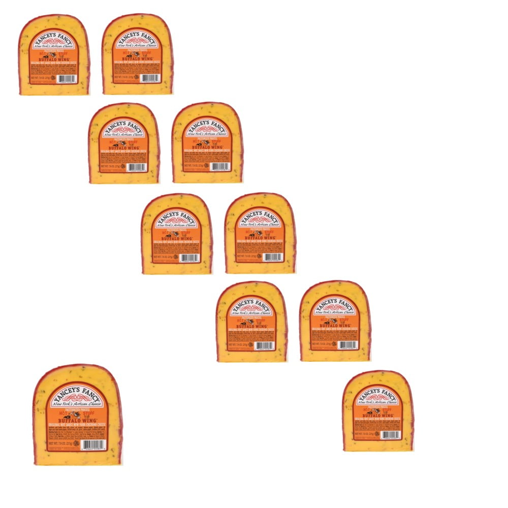Yancey's Fancy Buffalo Wing Hot Sauce Cheddar Cheese, 7.6OZ, 10 Pack