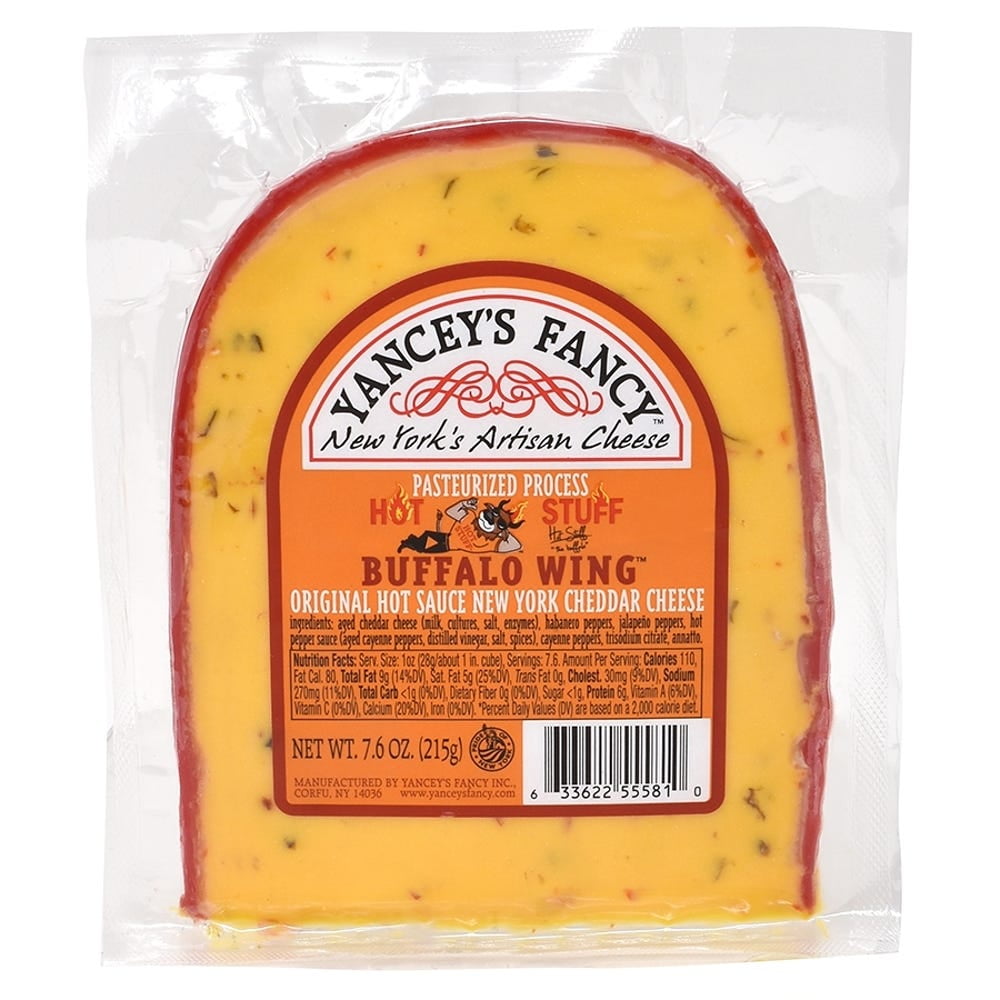 Yancey's Fancy Buffalo Wing Hot Sauce Cheddar Cheese, 7.6OZ, 10 Pack