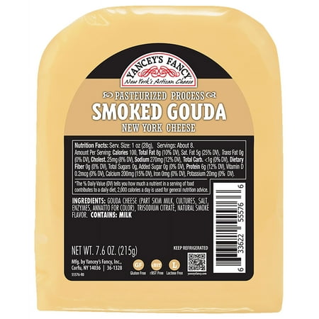 Yancey's Fancy Cheese Smoked Gouda Cheese, 7.6oz, Refrigerated/Chilled, Plastic