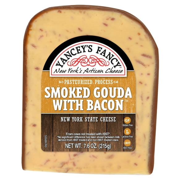Yancey's Fancy Smoked Gouda Cheese with Bacon, 7.6oz, Refrigerated/Chilled, Plastic
