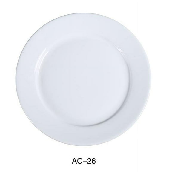 Yanco AC-26 16 in. ABCO Round Plate - Porcelain, Super White - Pack of 4