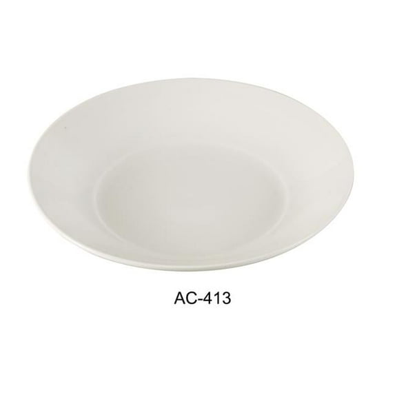Yanco AC-413 13 in. Porcelain Salad Plate, Super White - Pack of 12