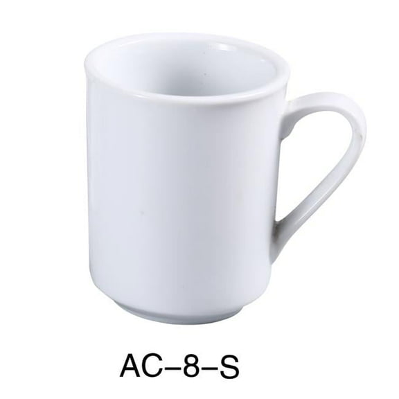 Yanco AC-8-S 3.25 in. 8 oz ABCO Sierra Mug - Porcelain, Super White - Pack of 36