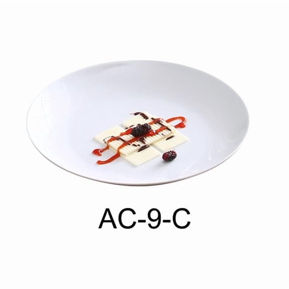 Yanco AC-9-C 9 in. ABCO Coupe Plate - Porcelain, Super White - Pack of 24