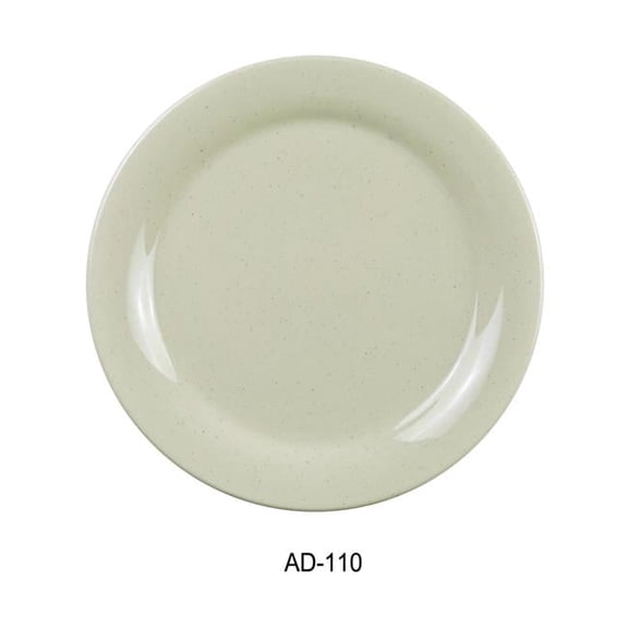 Yanco AD-110 10 in. Ardis Round Dinner Plate - Melamine, White - Pack of 24