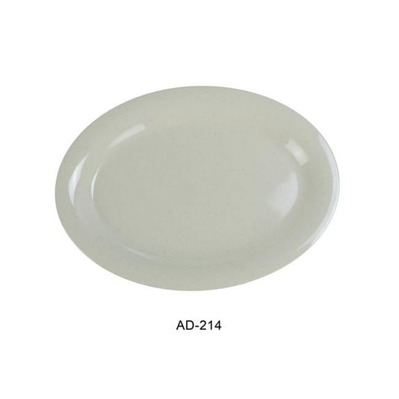 Yanco AD-214 Ardis Oval Platter - Melamine, White - 10 x 14 in. - Pack of 12
